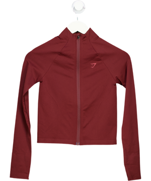 gymshark Red Soft Sculpt Zip Up Jacket UK XS
