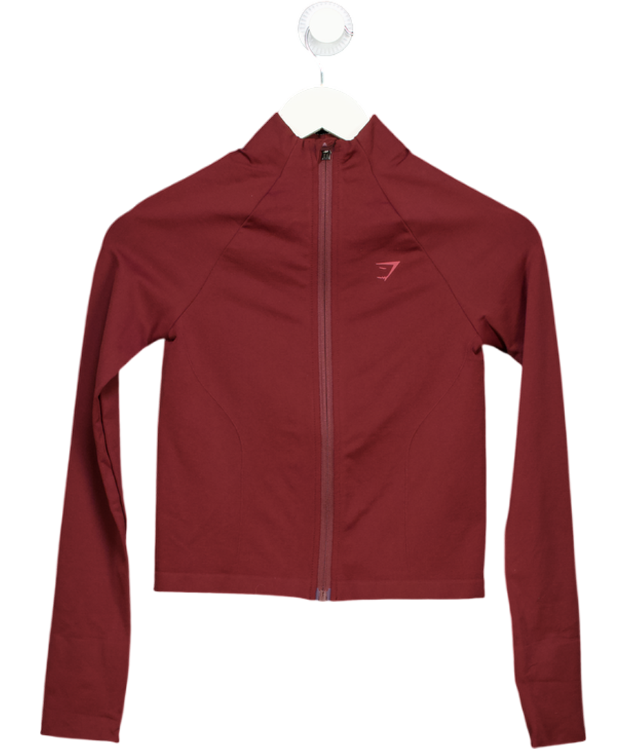 gymshark Red Soft Sculpt Zip Up Jacket UK XS