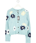 Rails Blue Supersoft Wool Blend Floral Millie Cardigan UK S