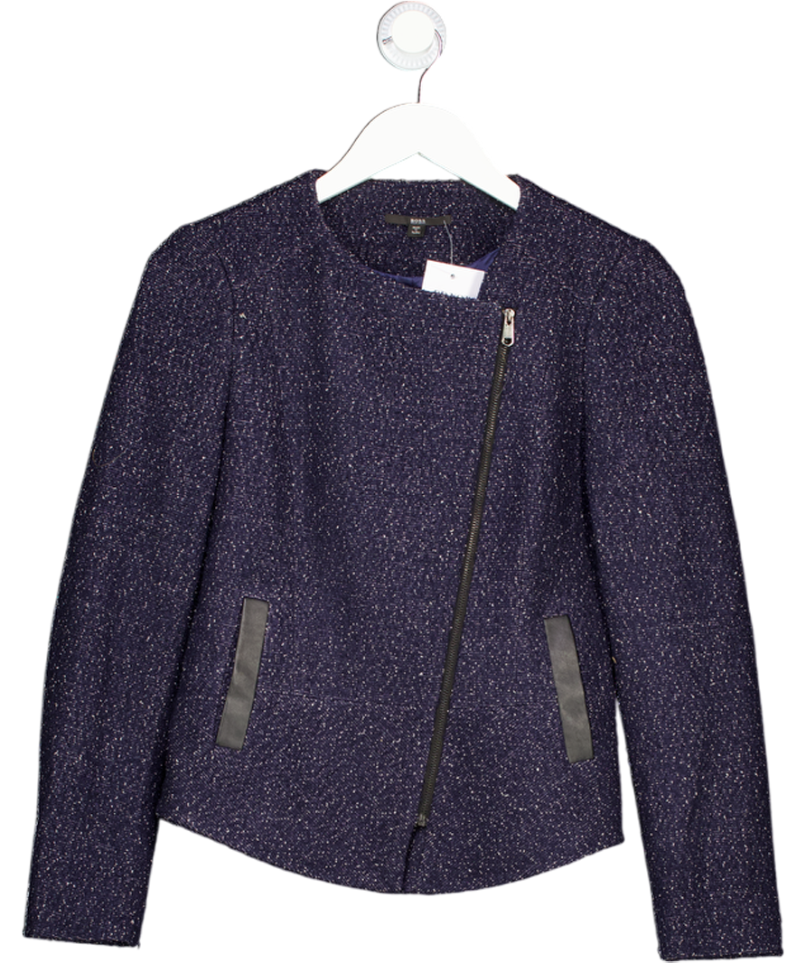 BOSS Blue Asymmetric Tweed Jacket UK 6