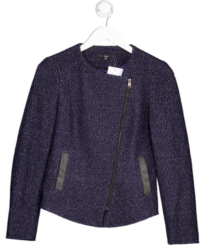 BOSS Blue Asymmetric Tweed Jacket UK 6