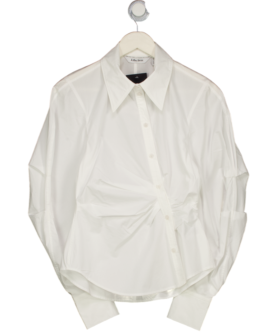 & Other Stories White Asymmetrical Cotton Shirt UK 8
