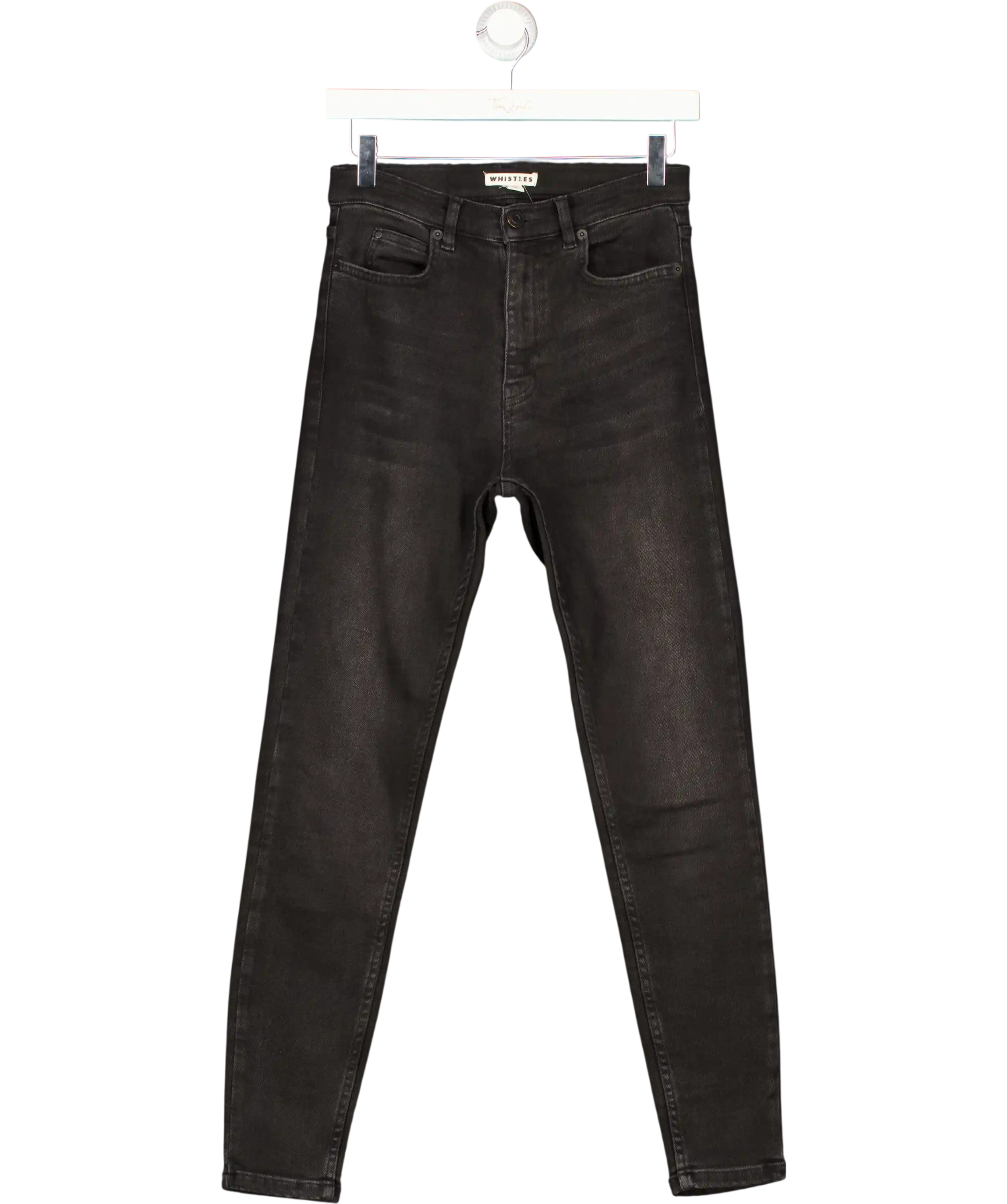 Whistles Black Wash Denim Stretch Sculpted Skinny Jeans W27