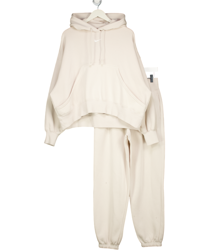 Nike 2-piece Cream Oversized Phoenix Fleece Pullover Hoodie And Jogger Set UK S