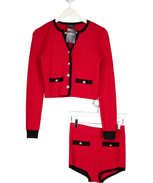 Majorelle 2-piece Red Arnav Caridgan And Shorts Set UK XS