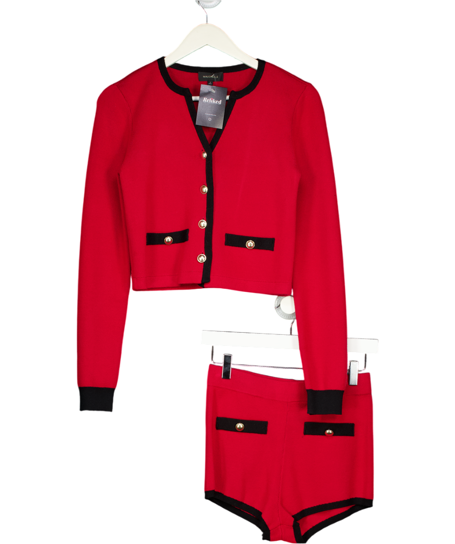 Majorelle 2-piece Red Arnav Caridgan And Shorts Set UK XS