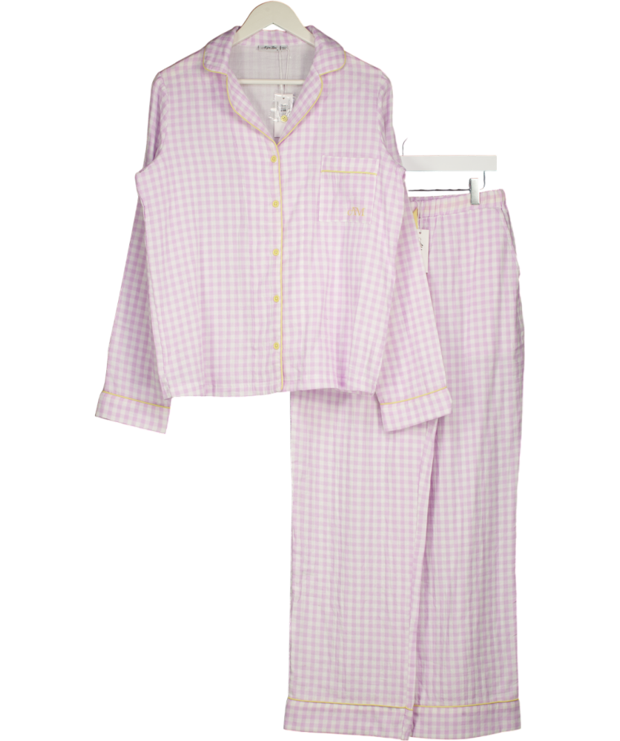 ALL FOR MIMI Purple Lilac Gingham 2-piece Classic Pyjama Set UK XS/S