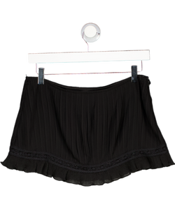 SASHA THERESE Black Frill Trim Mini Skirt UK XS