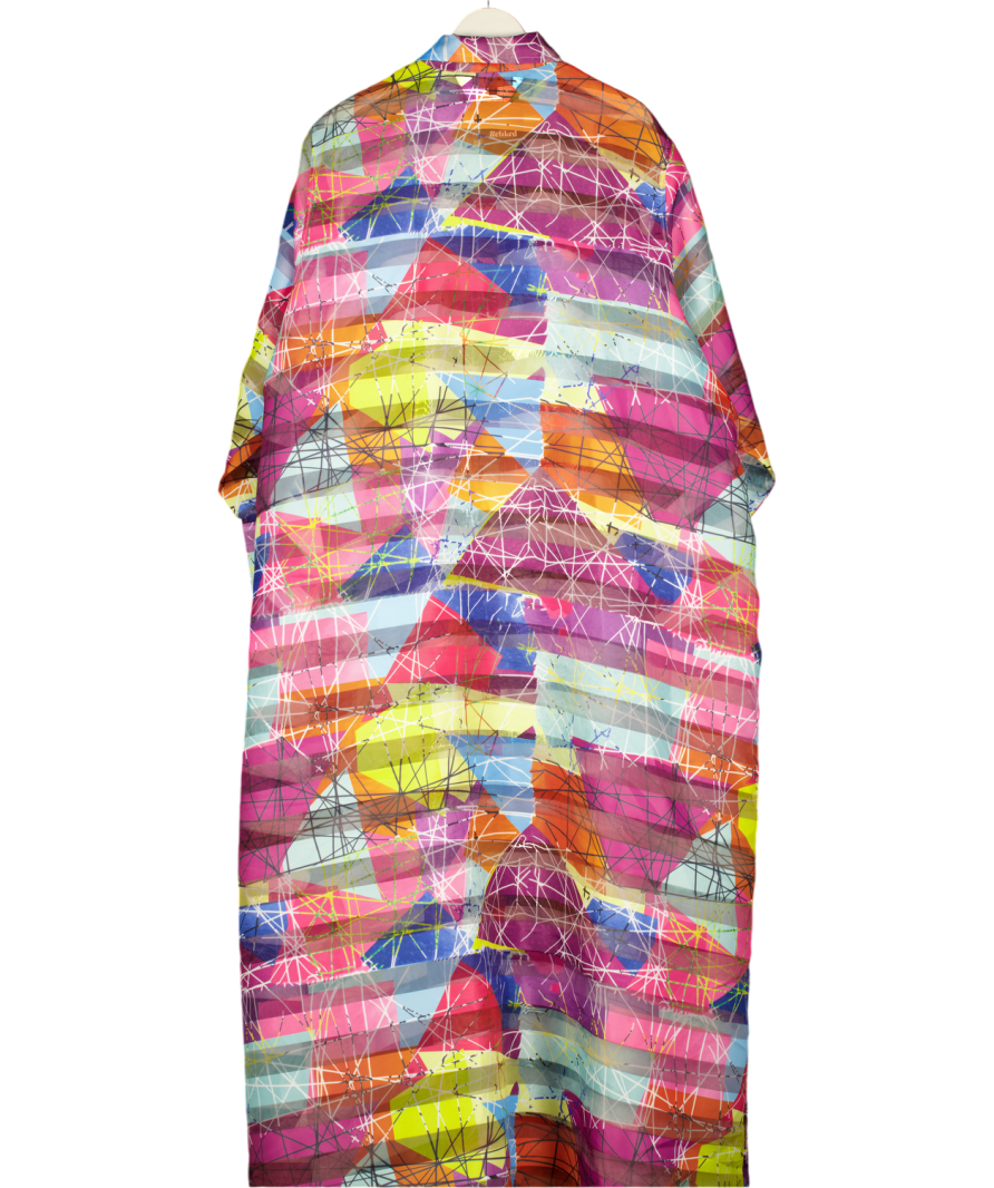 KAI COLLECTIVE Multicoloured Amira Technical Organza Oversized Long Sleeve Shirt Dress Sz2 Uk 16-22 UK XL/XXL