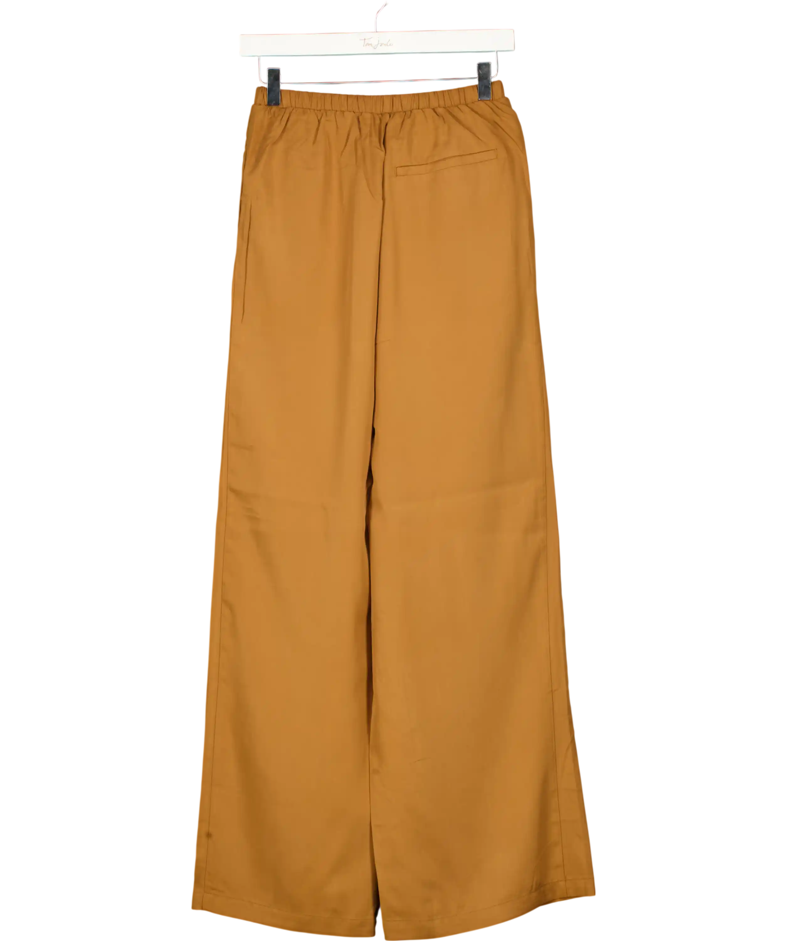 ASOS Design Tan Brown Elastic Waist Wide Leg Trousers UK 6