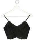 REISS Penny Black Lace Bralette Top UK 6