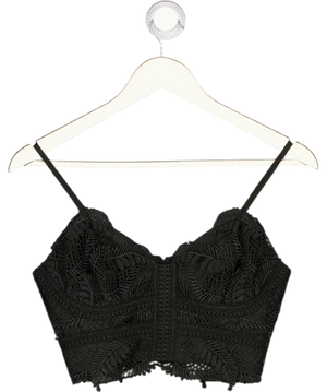 REISS Penny Black Lace Bralette Top UK 6