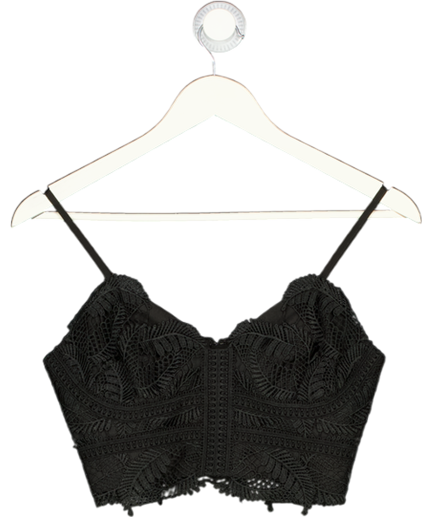 REISS Penny Black Lace Bralette Top UK 6