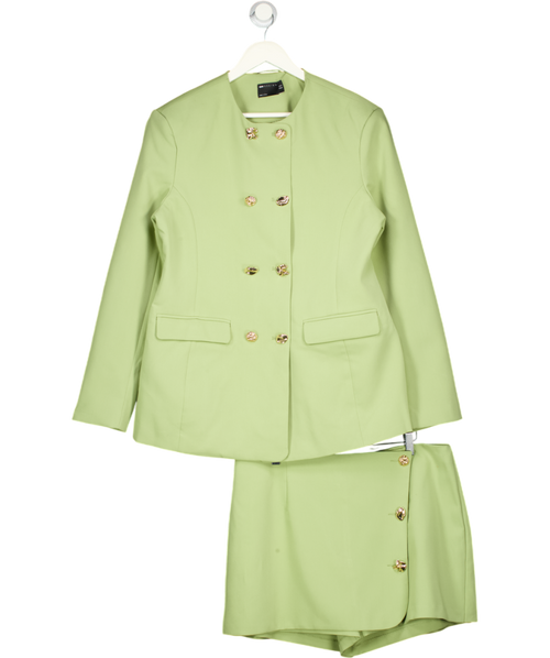 ASOS 2-piece Green Design Tailored Gold Button Blazer And Skort Set UK 16