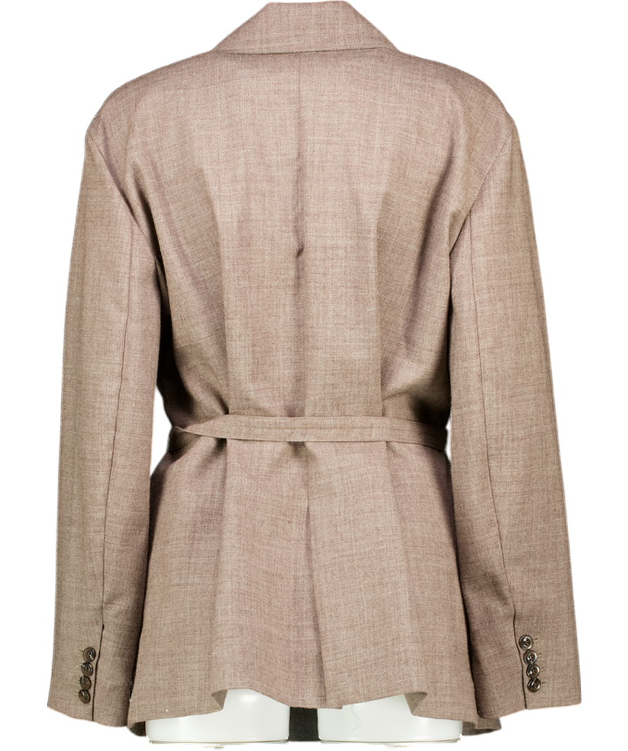 SOEUR Brown Drew Double Breast Cotton Blend Jacket Fr40 UK 12