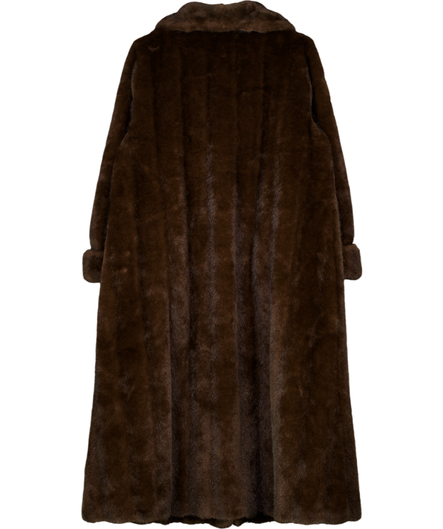 MARCELA LONDON Cloe Faux Fur Coat Walnut Brown One Size
