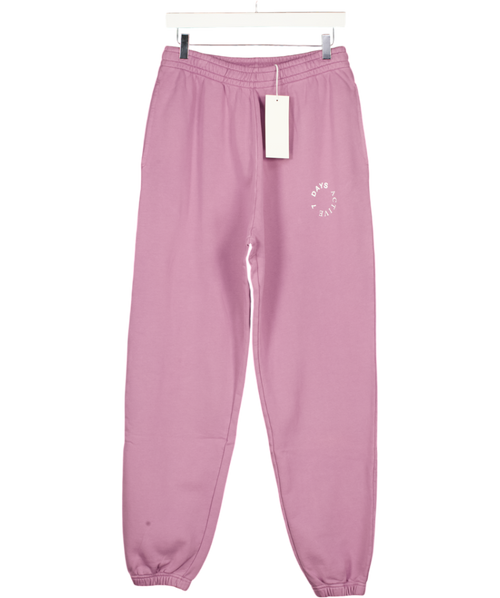 7 DAYS ACTIVE Premium Dusty Lilac 100% Cotton Monday Relaxed Fit Sweat Pant Joggers UK M