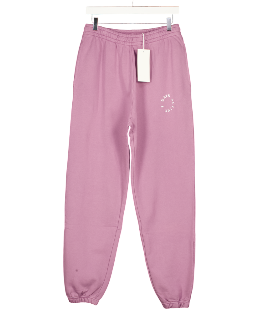 7 DAYS ACTIVE Premium Dusty Lilac 100% Cotton Monday Relaxed Fit Sweat Pant Joggers UK M
