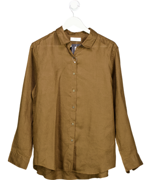 UniQlo Brown 100% Premium Linen Shirt UK XL