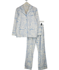 KIP 2-piece Classic Blue & White Bow Floral Pyjama Set - Personalised "amelia" UK XS