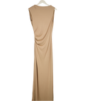 HENNE Beige Cowl Back Anika Maxi Dress UK 8