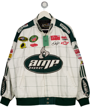 VINTAGE White Amp Energy Nascar Racing Jacket UK XL