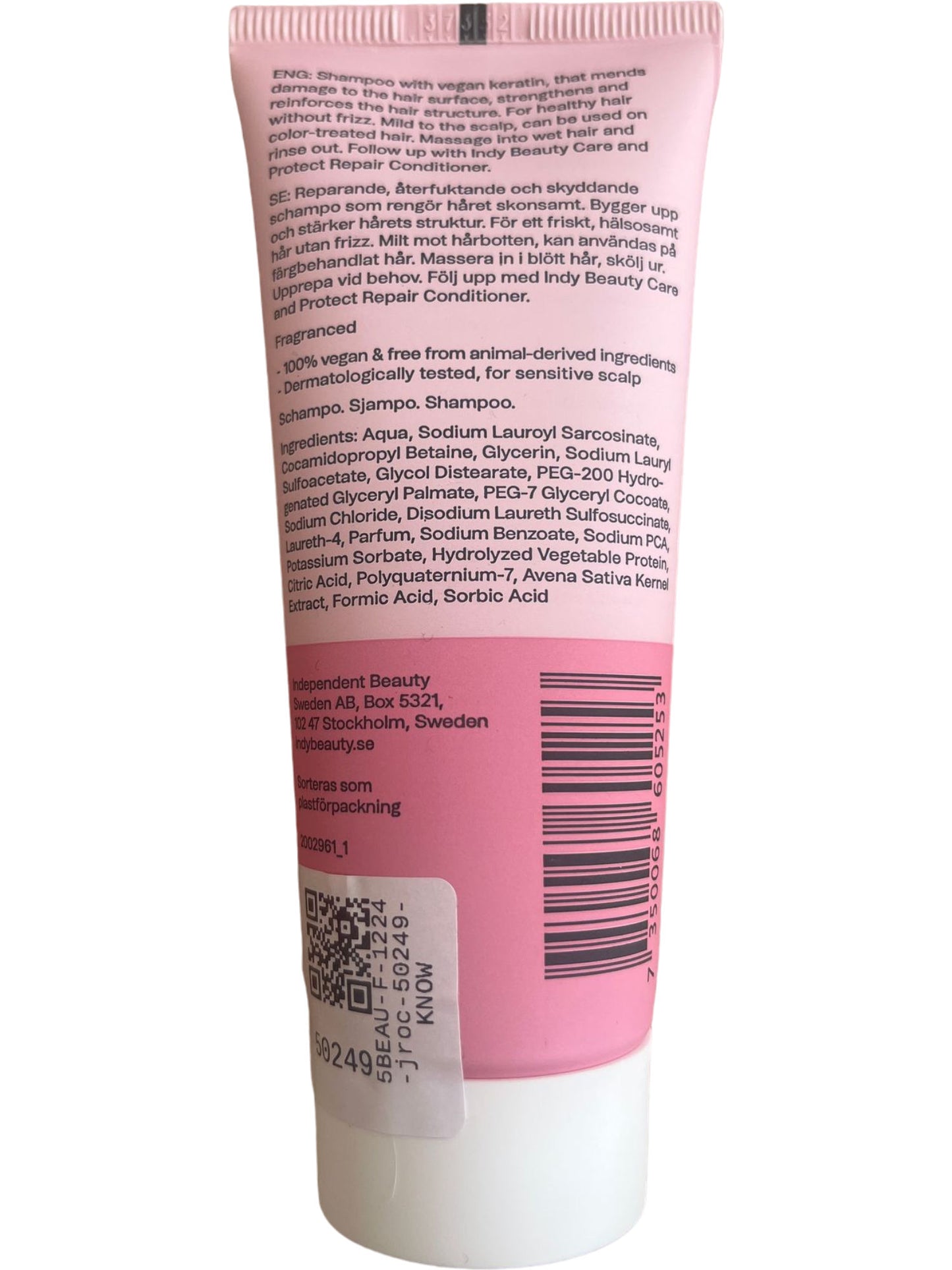 Indy Beauty Pink Repair Shampoo for Dry/Damaged/Colored Hair