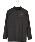 GYMSHARK Black 1/4 Zip Long Sleeve Active Top UK M