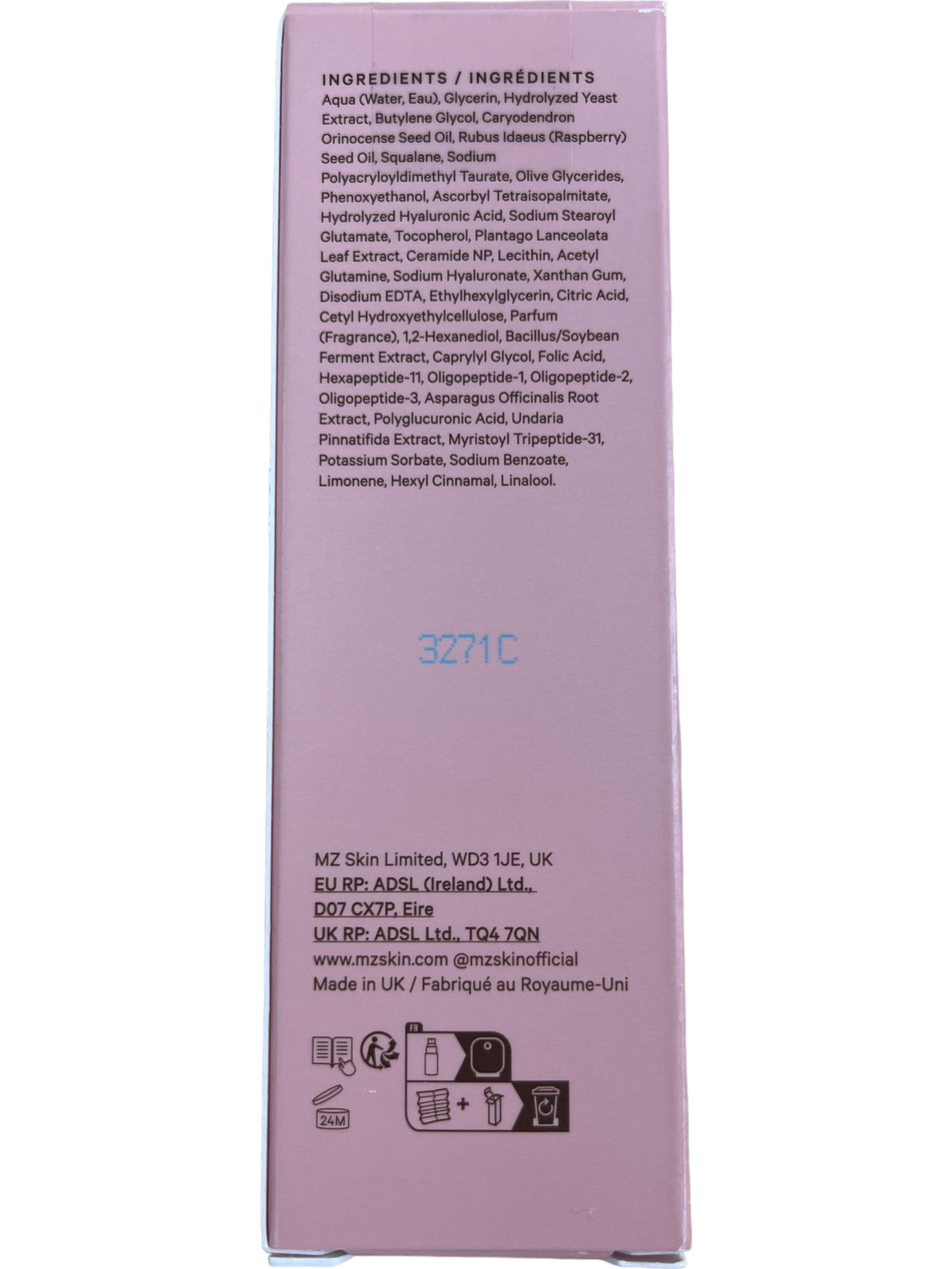 MZ Skin Pink Reviving Bio-Placenta & Stem Cell Serum 30ml