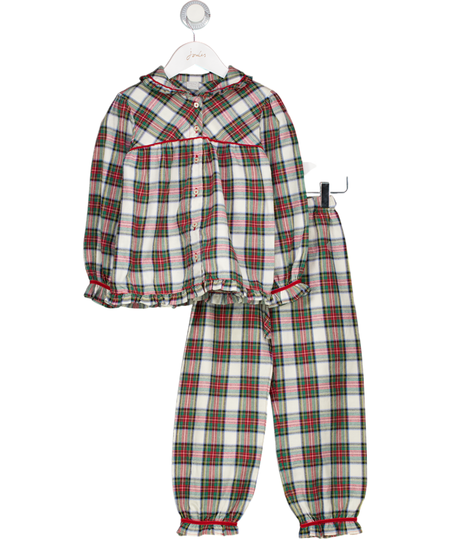 pepa london White Tartan Velvet Trim Pyjamas 6 Years