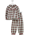 pepa london White Tartan Velvet Trim Pyjamas 6 Years