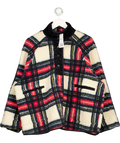 NEXT Red Black/white/red Teddy Borg Fleece Jacket UK L