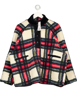 NEXT Red Black/white/red Teddy Borg Fleece Jacket UK L