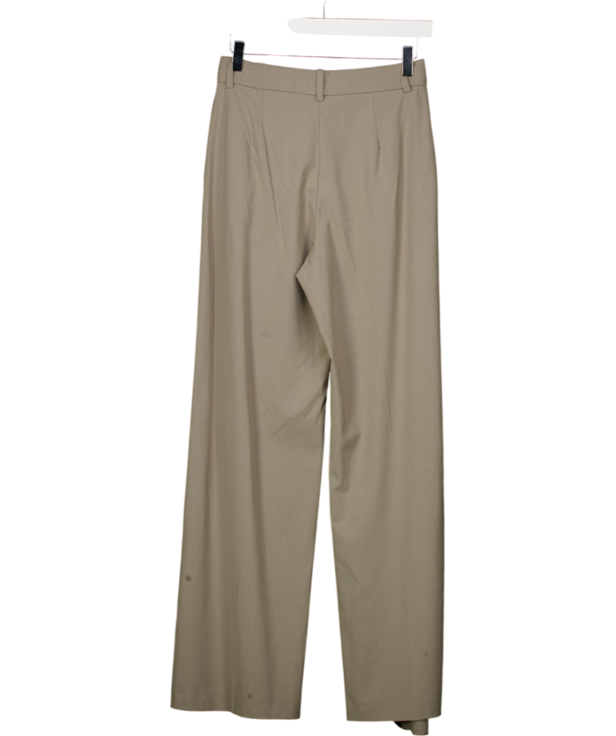 MANGO Beige Pleated Straight Leg Tailored Trousers UK 6