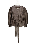 MAKSU Mila Dark Brown Lamb Leather Jacket UK M