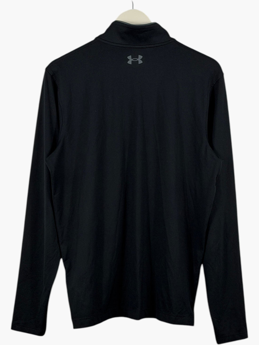 UNDER ARMOUR Black 1/4 Zip Long Sleeve Sports Top UK M