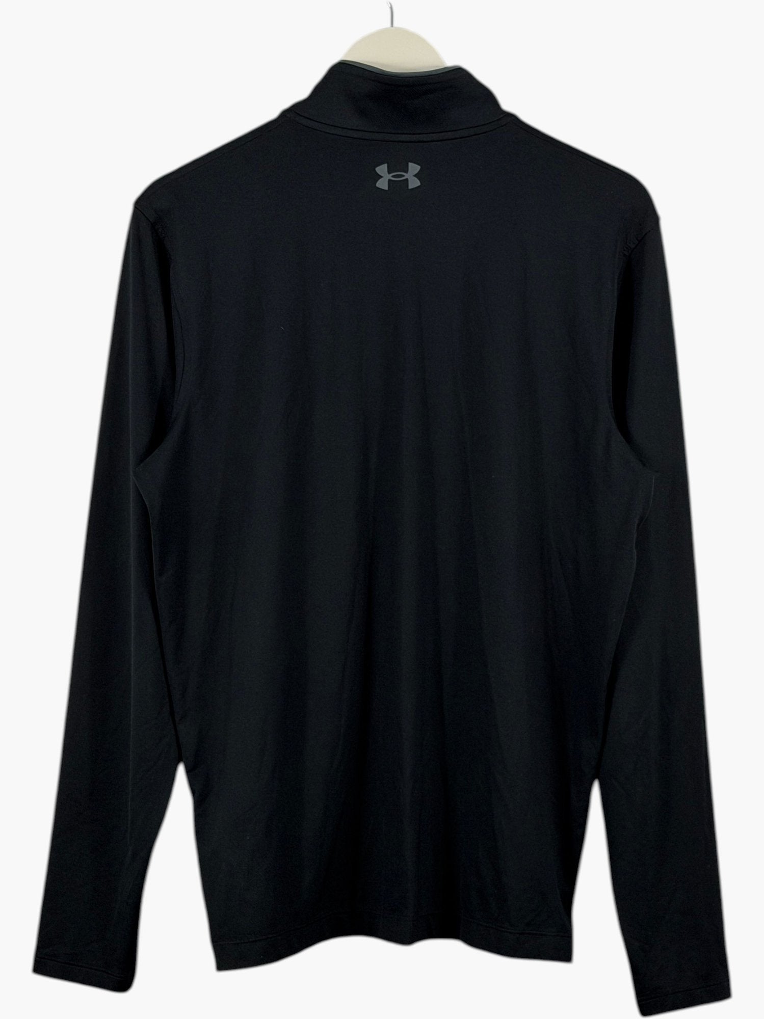 UNDER ARMOUR Black 1/4 Zip Long Sleeve Sports Top UK M