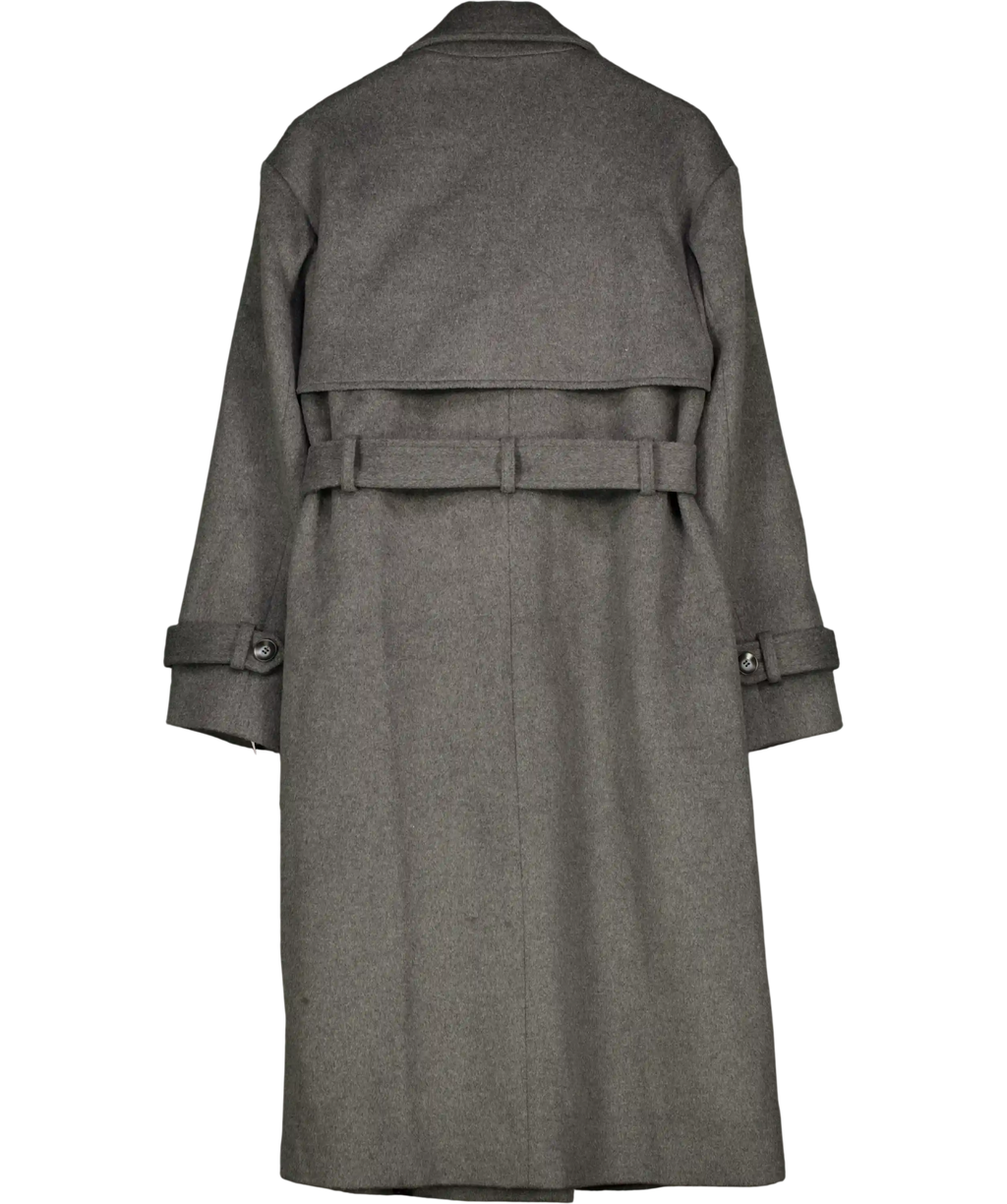 OW COLLECTION Matilda Grey Belted Wool Overcoat UK 12
