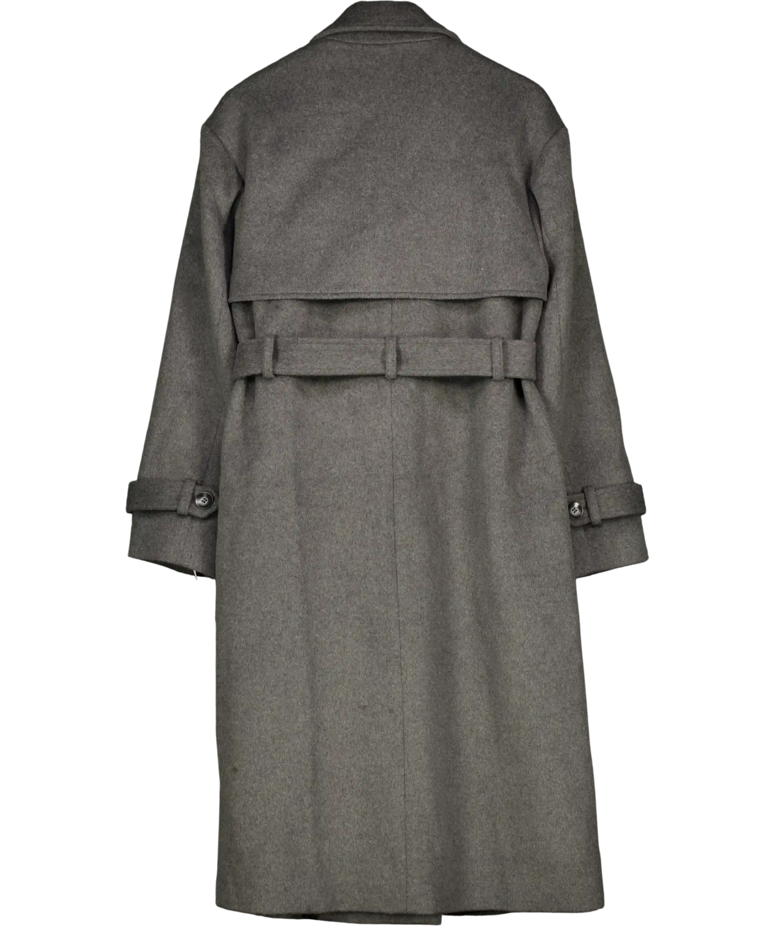 OW COLLECTION Matilda Grey Belted Wool Overcoat UK 12