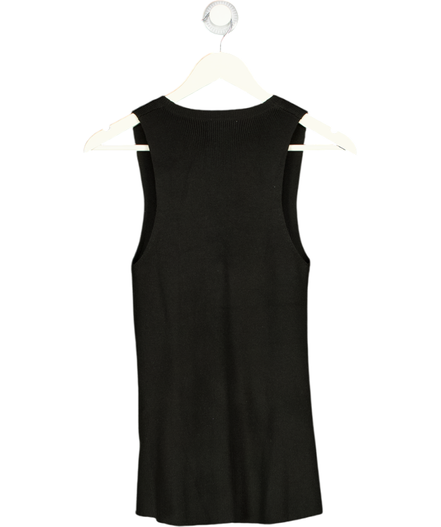 PRETTY LAVISH Black Knit Waistcoat Top UK XS