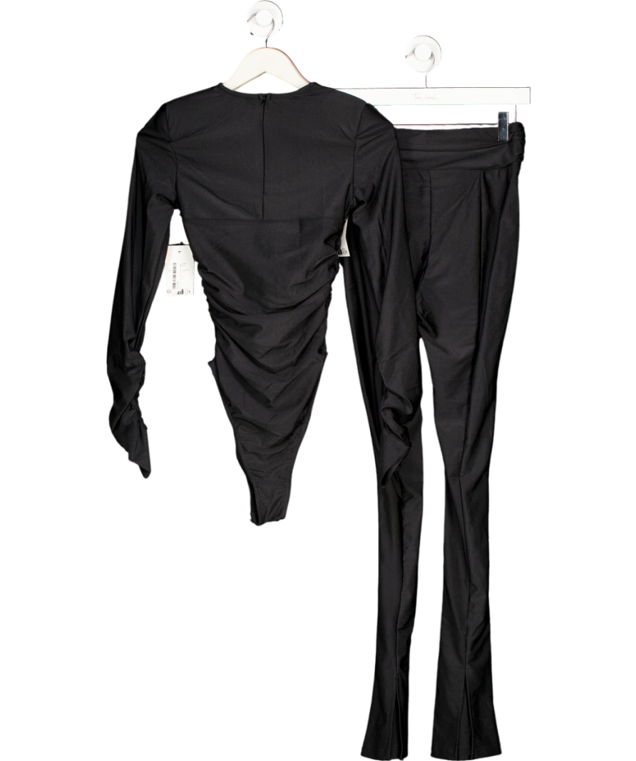 Noughts & Kisses Black Soft Side Long Sleeve Bodysuit And Flares UK S