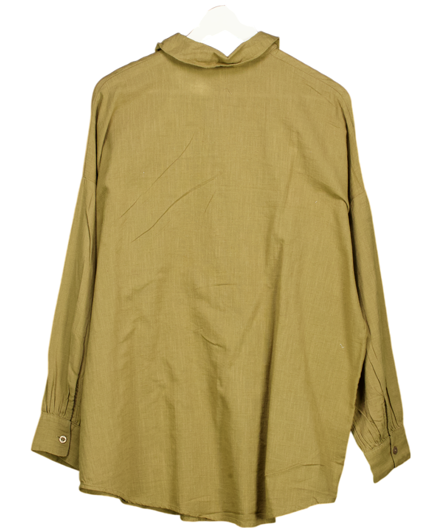 ASOS Green Long Sleeve Cotton Oversized Shirt UK S