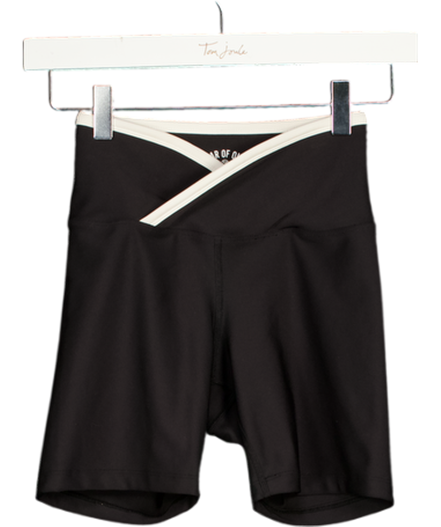 YEAR OF OURS Black / White Cross Front Biker Shorts UK XS