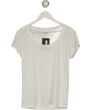 Topshop White Scoop Neck T-shirt UK 10
