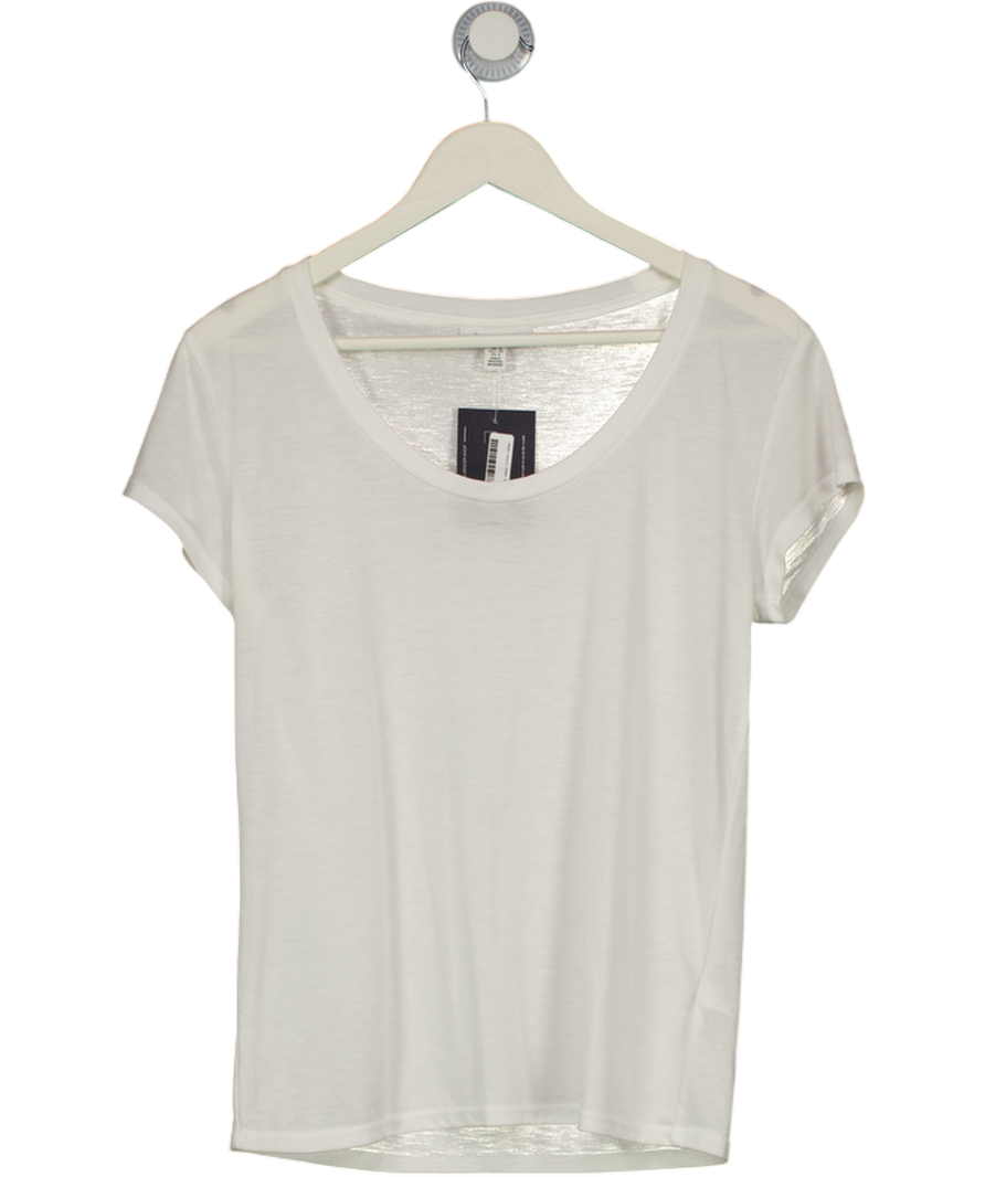 Topshop White Scoop Neck T-shirt UK 10