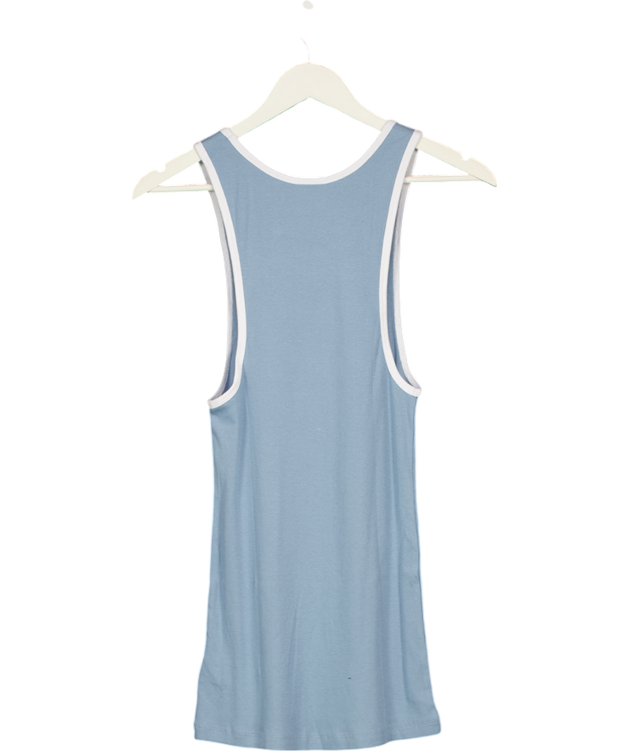 gymshark Blue Muscle Fit Ribbed Tank UK M