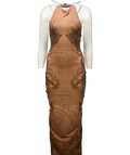 MURCI Brown Allure Halterneck Print Maxi Dress UK 10