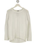TALBOTS White Cotton Blend Crew Neck Jumper UK M