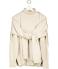 SAISON Oat Beige Celine Wool Sweater + Shawl Set One Size