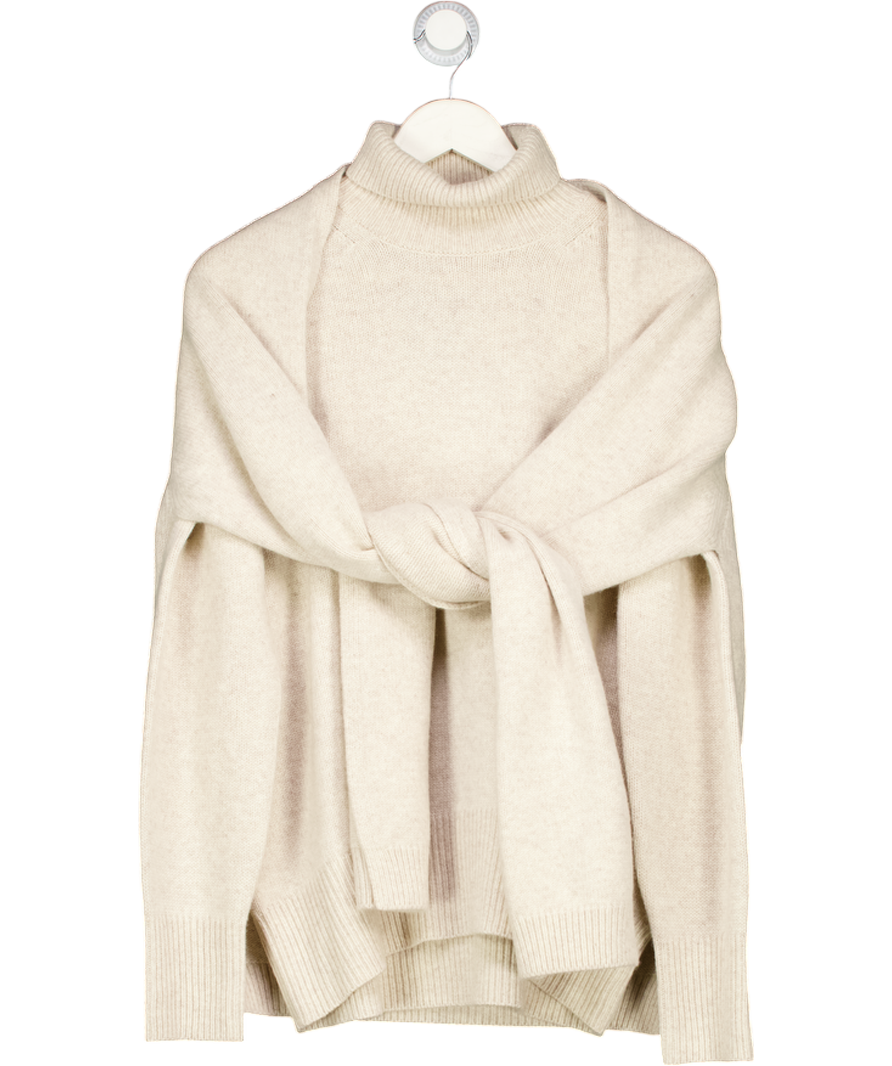 SAISON Oat Beige Celine Wool Sweater + Shawl Set One Size